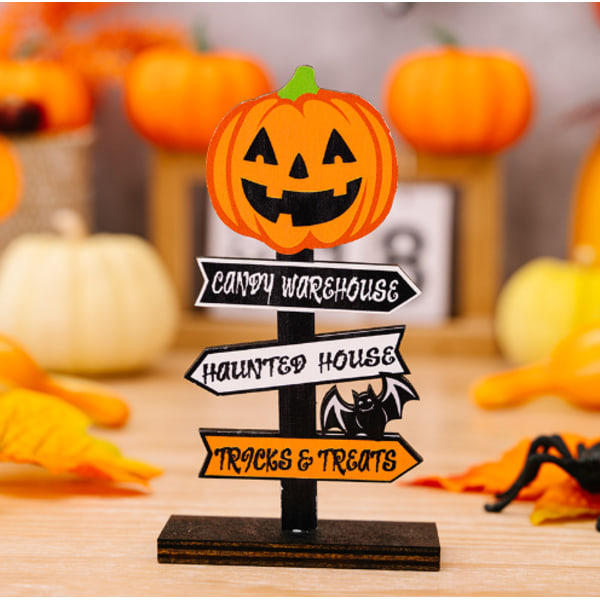 Halloween Dekoration Træ Pynt Græskar Spøgelse MiddagsBord Dekor B