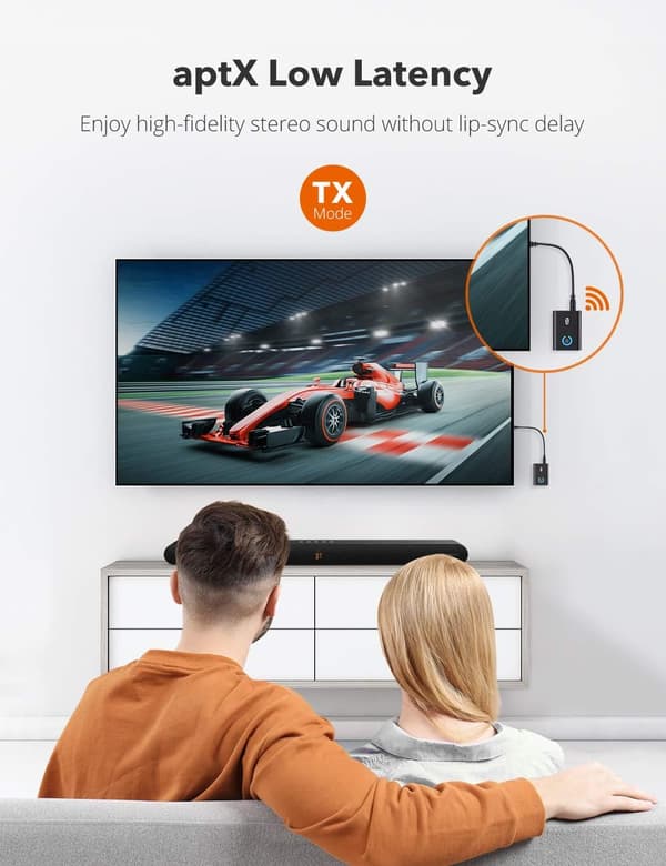 TaoTronics Bluetooth 5.0 lähetin/vastaanotin - Langaton 3,5 mm ääniadapteri