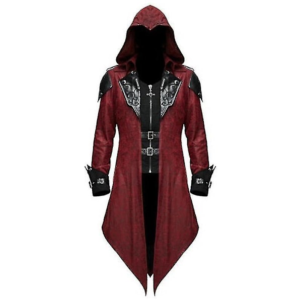 2023 Uusi keskiaikainen Assassin-peli Assassins Creed Cosplay-asu Edward Streetwear Huppari Ulkovaatteet Halloween-juhlavaatteet Punainen Red L