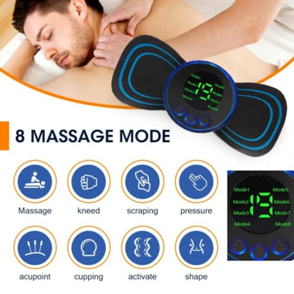 Rygmassage, Nakkemassage, Skuldermassage - Trådløs Massageblu