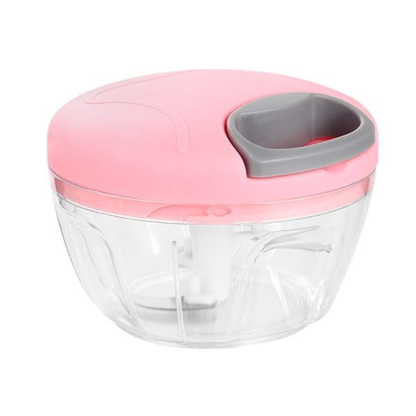Käsikäyttöinen vetokäyttöinen ruokasilppuri, keittiösilppuri, helposti puhdistettava vihannes- ja hedelmäsilppuri (500 ml pinkki malli) pink