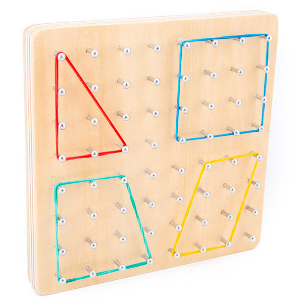 Geometrisk bräda i trä, geometrisk bräda, Montessori-leksaker i trä för