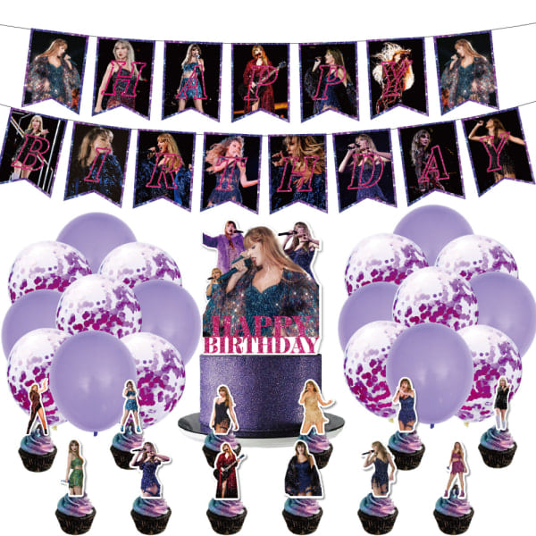 Taylor Singer Tårtdekorationer, Cupcake Toppers för Swift Birthday Party Supplies kostym suit