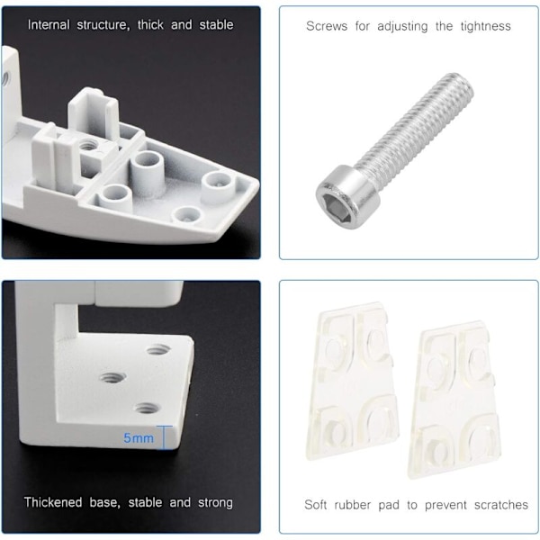 4-pack Skrivbordsavdelare, Nysskyddsklämmor i aluminiumlegering, Sekretessklämmor för klassrum (5–20 mm)