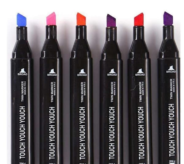 40-pak - Tuscher med etui - Dobbeltsidige - Penne Multicolor multifärg