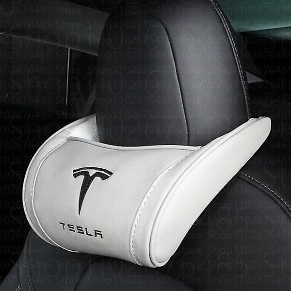 Nahkainen Auton Niskatuki Tesla Model 3 X S Y 2022 Vyötärötyyny Matka Niskatyynyt Tesla Model Y 2023 Auton Sisustustarvikkeet white headrest