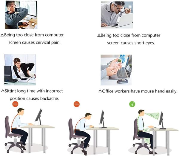Bærbar Armlene Ergonomisk Design Artikulerende Datamaskin, Håndledd