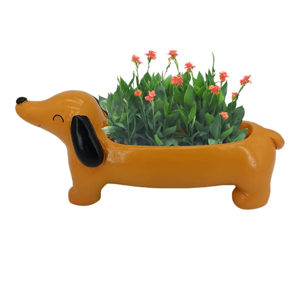 Tax blomkruka | Harts Djurväxtkrukor | Kreativ Dachshund Dog Suckulent Pot | för hem, café och utomhusinredning