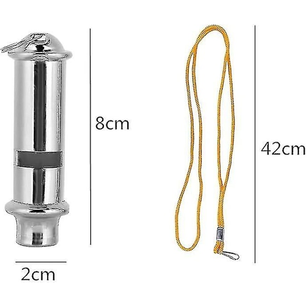 2 stk. Hundepibe i metal - Overlevelsessikkerhedspibe med snor til camping, vandring, udendørs sejlads og jagt