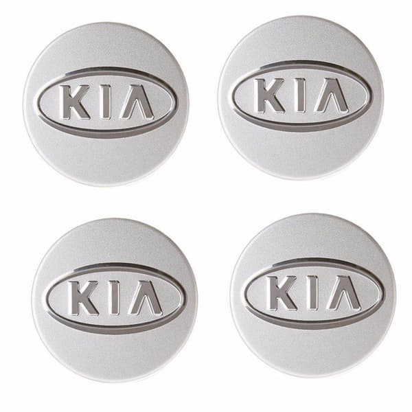 KIA01 - 58MM 4-pak Centerkapsler KIA Sølv Silver one size