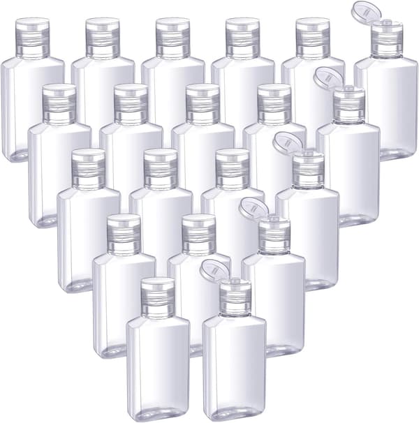 50 st Transparenta Tomma Reseflaskor 30 ml/1 oz Flip-Lock Tomma Behållare Bärbara Påfyllningsbara Flip-Top Flaskor för Utomhusresor