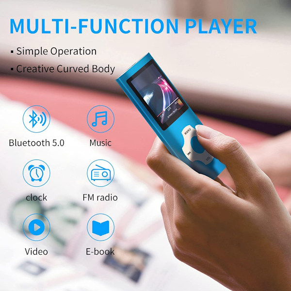 Mp3-soitin, musiikkisoitin 32 GB:n muistikortilla, kannettava