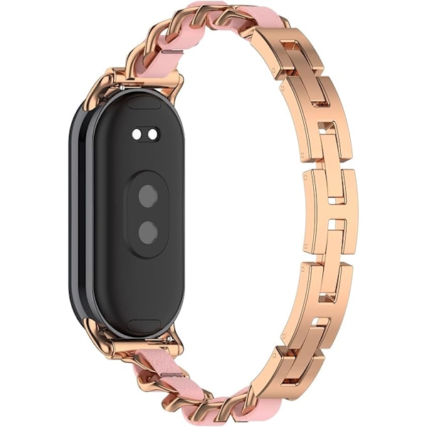Yhteensopiva Xiaomi Mi Smart Band 8 -rannekorun kanssa, metallinen säädettävä kudottu rannekoru, älykellon rannekorutarvikkeet naisille ja miehille, korvaava ranneke