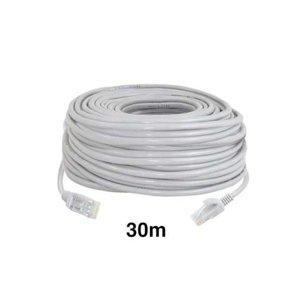 30m - Nettverkskabel - Cat5e - Internettkabel Grey grå