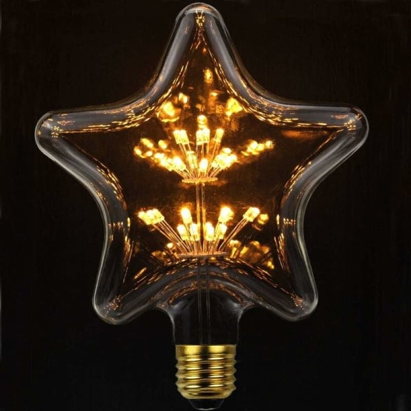 Vintage LED-lampe 3 W - 2200 K - varm hvit - E27 (stjerne)