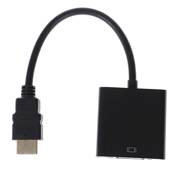 Sort HDMI til VGA Adapter Kabel Projektor Skærm HD Konverter[mo] Onesize