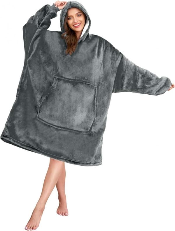 Snuggie Oversized -huopa hupparilla Mörkblå