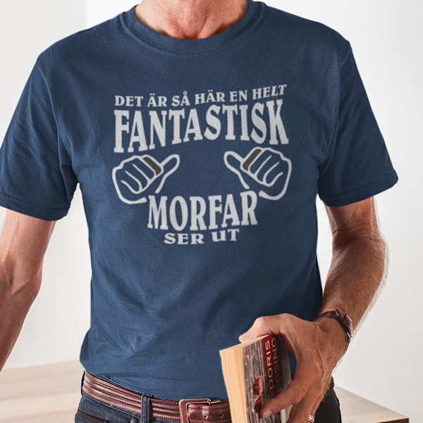 Morfar T-shirt i marinblå, fantastisk Morfar ser ut xxl XXL