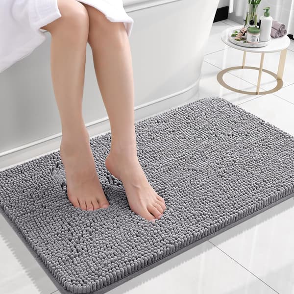 Badeværelsestæpper 60x40 cm, Ekstra bløde absorberende chenille badeværelsestæpper, gummibagside hurtigtørrende, maskinvaskbare bademåtter til badeværelsesgulv, badekar og brusebad