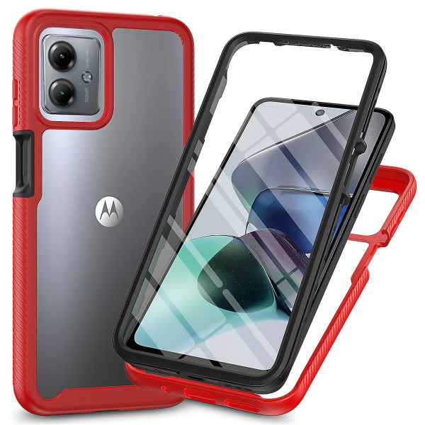 För Motorola Moto G14 4g telefoncover Pc+tpu Cover med skærmbeskyttelse Red