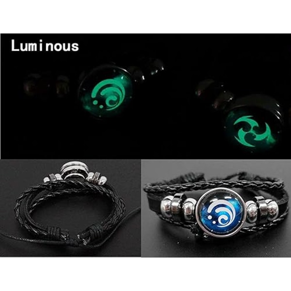 Justerbart Genshin Impact Armbånd, Animne Luminous Armband, Element Luminous Armband