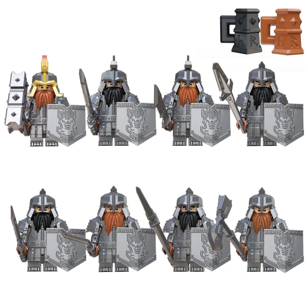 8 st Sagan om ringen byggsten docka dvärg serien ledare krigare krigare byggsten minifigur