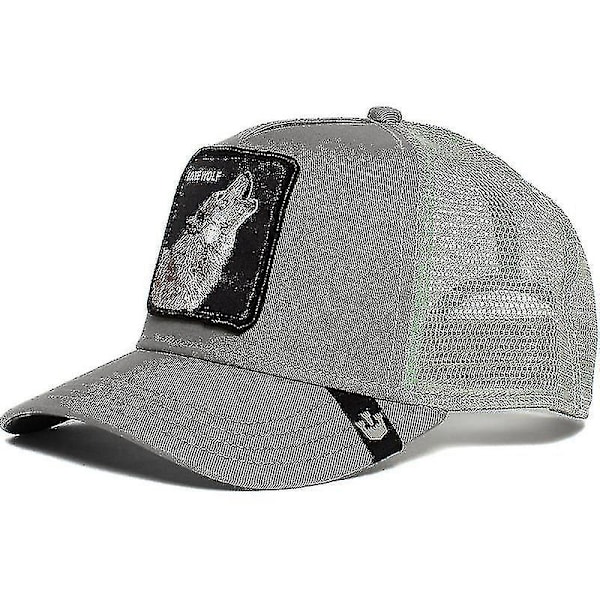 Voksen Black Panther Mesh Cap Sommer Baseball Cap Trucker Keps-WELLNGS Wolf - grey