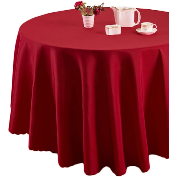 ##/Rød rund dug, køksrund dug, 160cm##/