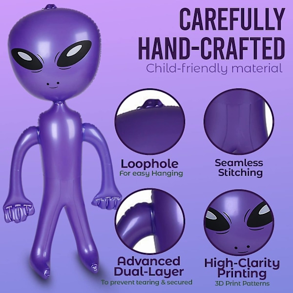 Jätte Ufo Et Uppblåsbar Alien 90 Cm Martian Baby Alien rekvisitaleksak Halloween Skräck Födelsedag Rymdfest Dekor Purple Purple 1 Pcs