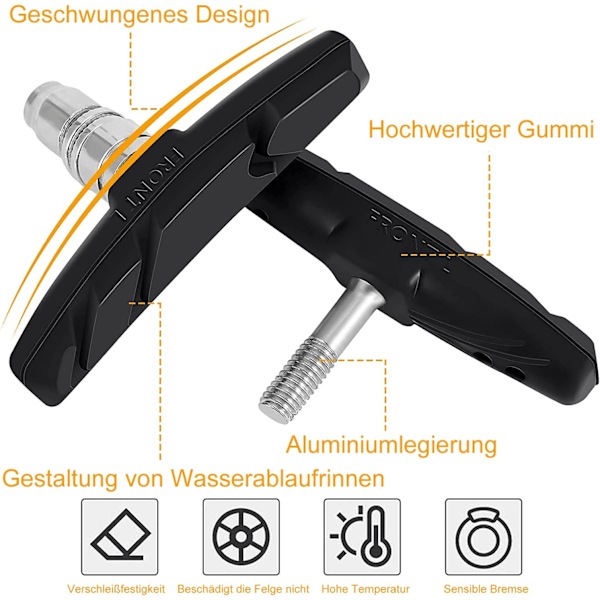 4x sykkel bremseklosser bremsesko bremseklosser V-brems Shimano Sram Tektro 70mm