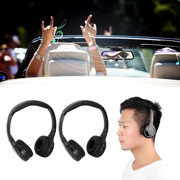 2-kanals trådløse infrarøde IR stereo hodetelefoner nakkestøtte hodetelefoner for bil DVD[GKS]
