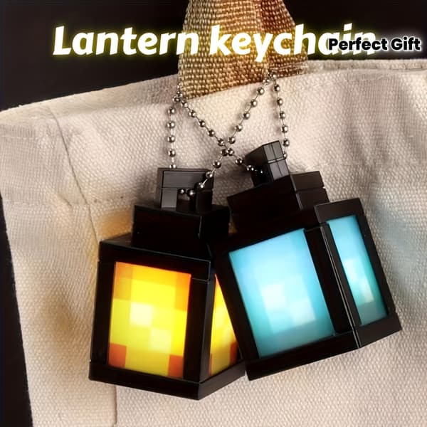 Mini Lysende Lanterne Nøglering, LED Natlys Rygsæk Charm, Perfekt Gave Mix Set