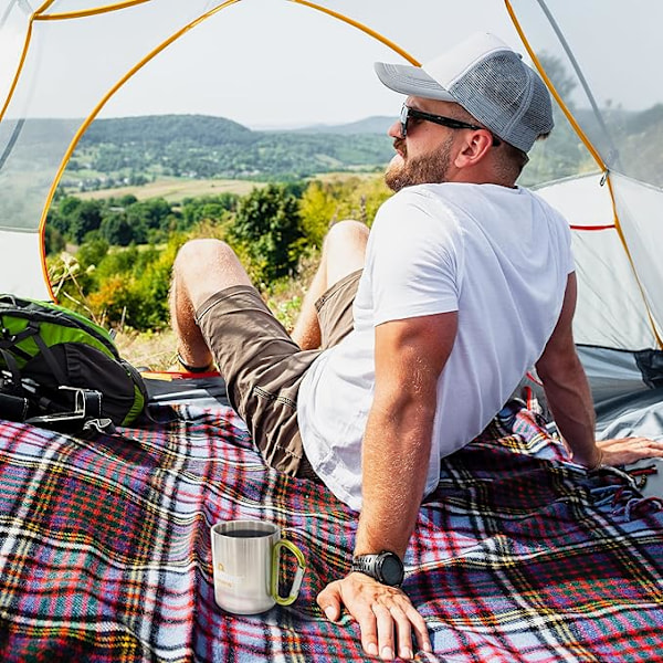 300ml Rostfri Stål Karbinhake Mugg Te Kopp Camping Vandring Picknick