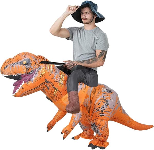 Oppblåsbar dinosaurkostyme for voksne【mo】 Brown