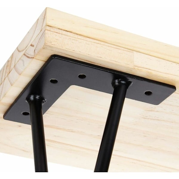 Kahvipöydän jalkasarja, 4 kpl, 15 cm / 6 tuuman hiusneulajalat, mustat metalliset huonekalujalat ruuveilla, kahvipöydälle, TV-tasolle