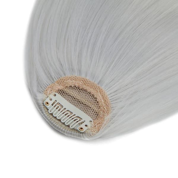 Clip-in Hår Bangs Extensions Fransk Hår Bangs Stilig Hår Bangs Hårdeler sølvgrå silvergrey 28cm