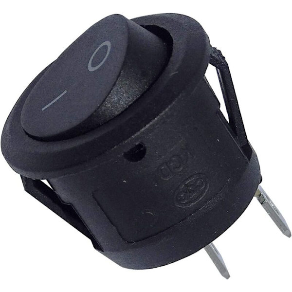 10 st Runda Vippströmbrytare med Låsande SPST-brytare 2-Pin AC 6A/125V, 3A/250V för Bil, Lastbil, Båt