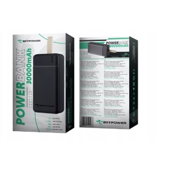 Powerbank 30000mAh 2.1A USB TYP C