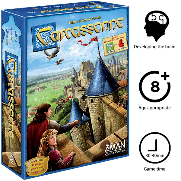 Carcassonne Lautapeli Perhepeli Lautapeli Laajenna lautapeli 2-5 pelaajalle
