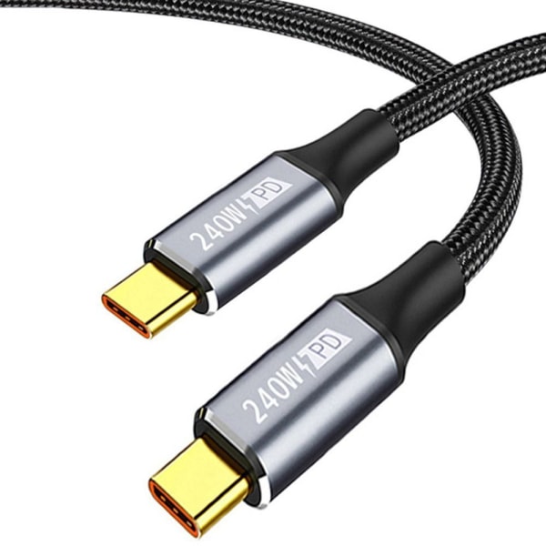 USB C Snabbladdningskabel Typ-C Datasladd SVART 3M Svart Black 3m