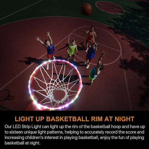 Fjärrkontroll basketkorg LED-ljus, 16 färger, vattentät