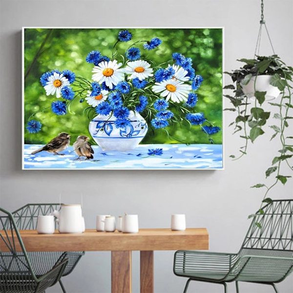5D Diamantmaleri Blomstervase Korssting Hjemkunst Diamant