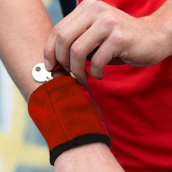 Skifte av sportshåndleddsbeskyttelse Key Pack pustende håndleddsveske lommebok Rød