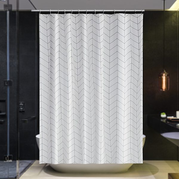 Dusjforheng, 180 x 180 cm (71 x 71 tommer) - Polyester (Fiskebensmønster