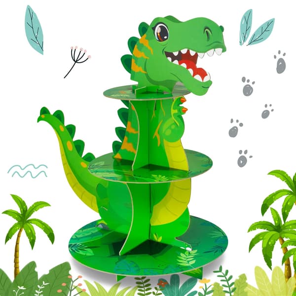 3-lags kakepyramide med dinosaurmotiv
