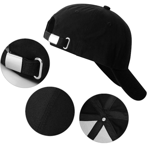 1 Stykke Svart Blank Lys Baseball Caps Myk Topp Ufôret