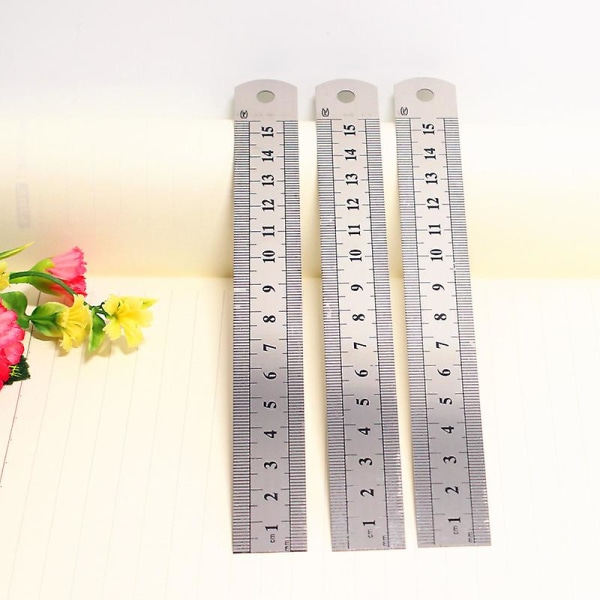 3 stk. lineal 10cm 20cm 30cm lineal værktøj til studerende og kontor (lineal i rustfrit stål)
