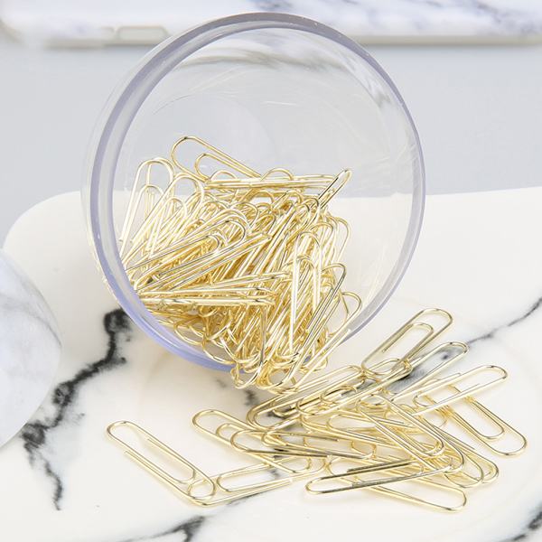 Guld papirclips i elegant hvid marmor magnetisk clip holder