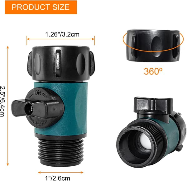 4-pack Trädgårdsslang Avstängningsventil i Plast, 3/4'', 4-pack