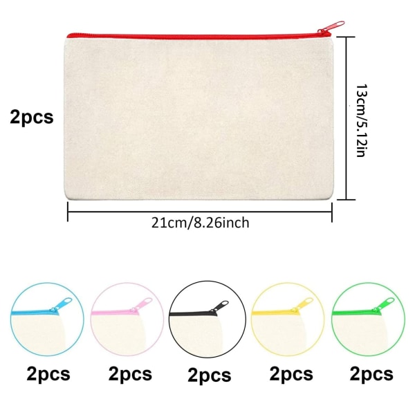 12 DIY Tomme Kludtaske Rejsetoilettaske Lynlås Student Canvas Pen